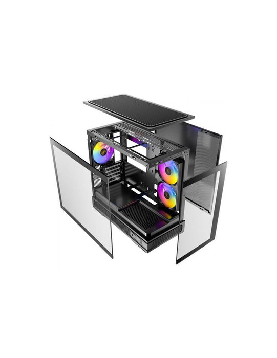 Antec C2M ARGB Boîtier Gaming Midi Tower Noir Micro ATX ITX Vitre Trempée USB-C