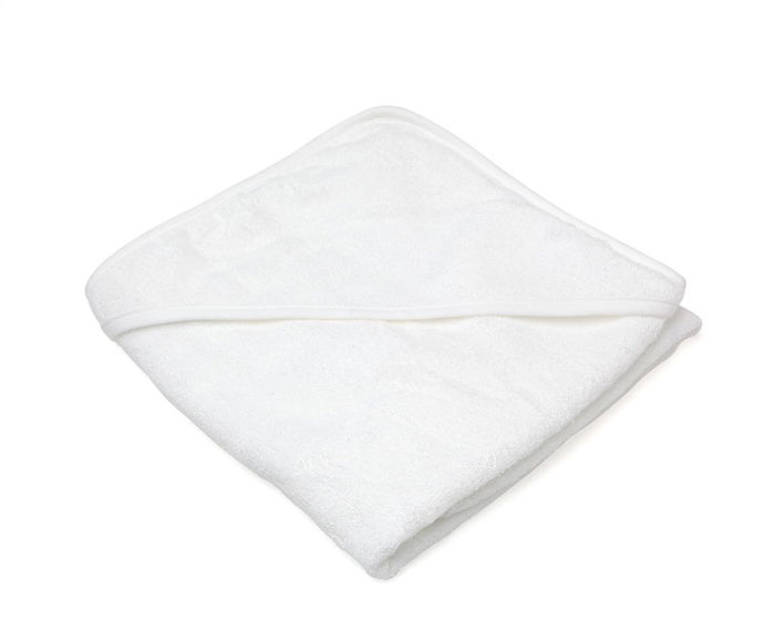 KioKids Toilette de Bain pour Bébé en Bambou Blanc 76x76 cm avec Capuche - Doux, Absorbant, Certifié Oeko-Tex - Écofriendly +0 mois