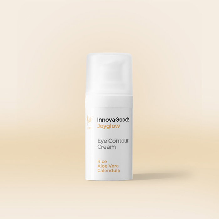 Pack masseur yeux anti-âge photothérapie thermothérapie + contour yeux Rice Joyglow 15 ml InnovaGoods