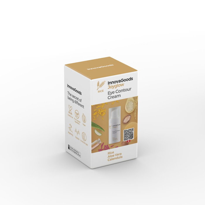 Pack masseur yeux anti-âge photothérapie thermothérapie + contour yeux Rice Joyglow 15 ml InnovaGoods