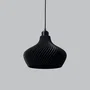 Lampe suspendue Daila Noir/Fleuron Noir/Câble Noir E27 LED