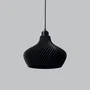 Lampe suspendue Daila Noir/Fleuron Noir/Câble Noir E27 LED
