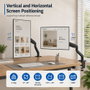 Ewent EW1492 Bras de bureau pour moniteur avec ressort à gaz, 17-34 pouces, jusqu'à 9 kg