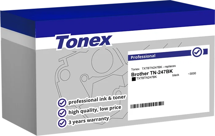 Tonex TXTBTN247BK Toner compatible Brother TN-247BK noir 3000 pages Tonex TXTBTN247BK Toner compatible Brother TN-247BK noir 3000 pages