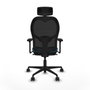 Piqueras y Crespo Chaise de Bureau avec Appui-tête Jorquera 3D036N2 Noir Vert pétrole