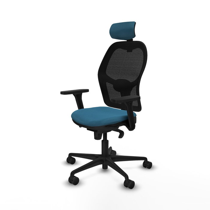 Piqueras y Crespo Chaise de Bureau avec Appui-tête Jorquera 3D036N2 Noir Vert pétrole