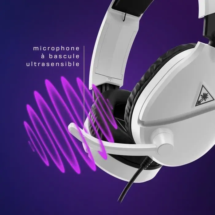 Turtle Beach Recon 70X Casque Gaming Multiplateforme avec Micro, Écouteurs 40 mm, Son Immersif - Blanc - Compatible PC, PS5, PS4, Xbox Series, Xbox One, Nintendo Switch