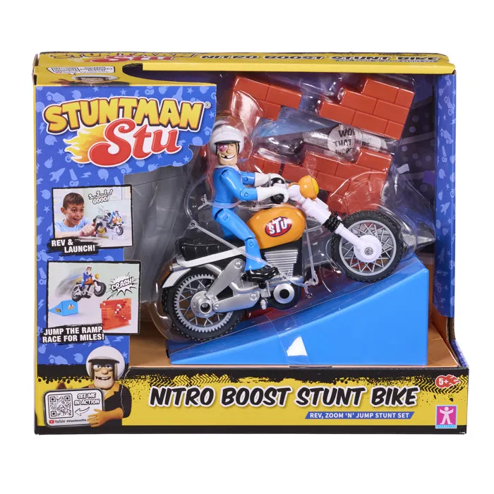 Bandai COSS8201 - Moto Stuntman Stu Nitro Boost - Jouet cascade avec figurine Stu pour crash dans mur - Dragon Ball, Miraculous, One Piece Bandai COSS8201 - Moto Stuntman Stu Nitro Boost - Jouet cascade avec figurine Stu pour crash dans mur - Dragon Ball, Miraculous, One Piece