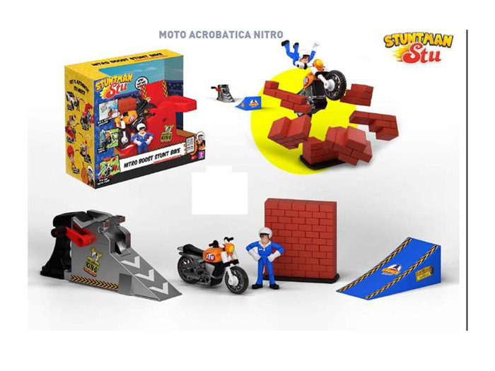 Bandai Moto Nitro Boost avec Stuntman Stu Bandai Moto Nitro Boost avec Stuntman Stu