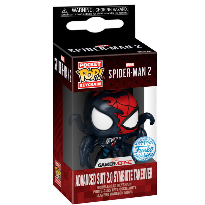 FUNKO Porte-clés Pocket POP Marvel Spider-Man 2 Advanced Suit 2.0 Symbiote Takeover