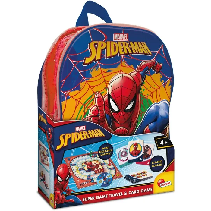 Lisciani Giochi Spider-Man Sac à Dos Jeux de Voyage avec Coffret de Jeux inclus