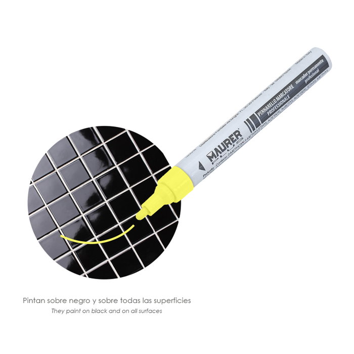 MAURER Rotulador Marcador Obra Profesional Pintura Permanente Jaune
