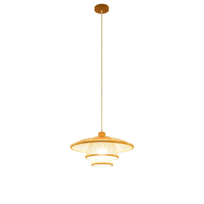 Suspension DKD Home Decor Naturel Bambou 50 W 40 x 40 x 17 cm Suspension DKD Home Decor Naturel Bambou 50 W 40 x 40 x 17 cm