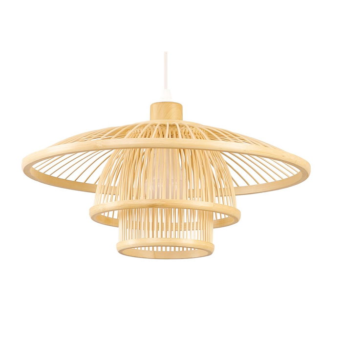 Suspension DKD Home Decor Naturel Bambou 50 W 40 x 40 x 17 cm Suspension DKD Home Decor Naturel Bambou 50 W 40 x 40 x 17 cm