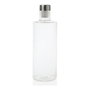 Andrea House Bouteille en verre ronde Ø 8 x 33,5 cm 1,5 L eau inox