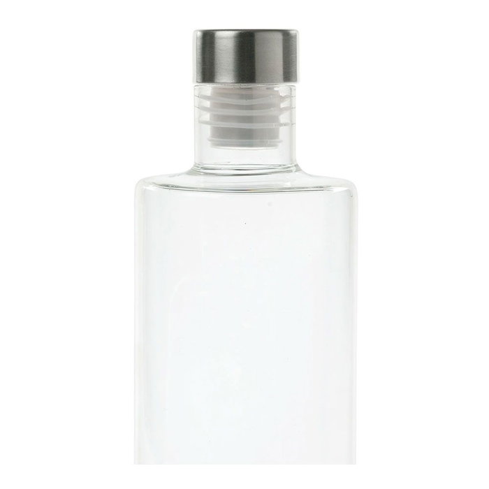 Andrea House Bouteille en verre ronde Ø 8 x 33,5 cm 1,5 L eau inox