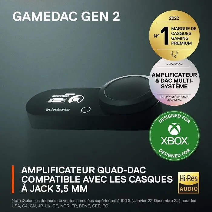 Steelseries GAME DAC GEN 2 Amplificateur Hi-Res Audio pour Xbox - Noir
