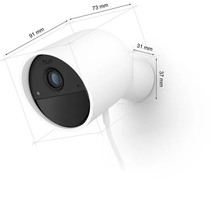 Philips Hue - Caméra connectée extérieure filaire - Sécurité - Vision nocturne - Résolution 2K - Utilisation extérieure et intérieure