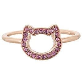 Karl Lagerfeld Bague Klassic Karl Open Pave Choupette Rose Taille 52
