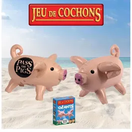 Winning Moves - Jeu de Cochons Géants - Jeu de Plateau Familial et Extérieur pour Jardin, Plage ou Piscine