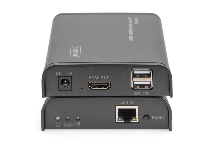 Digitus Prolongateur HDMI KVM, 120 m, Full HD 1080p sur câble réseau (Cat 5/5e/6), transmission USB clavier/souris