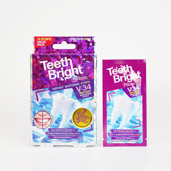 7Th Heaven Bandes blanchissantes dentaires TEETH BRIGHT, 14 units