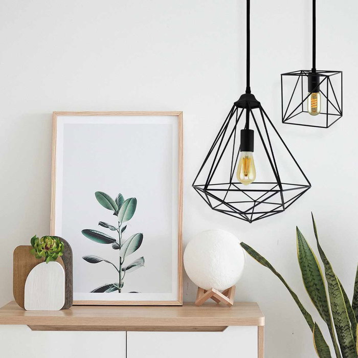 GSC Evolution Lampe suspendue Diamond E27 1M Negro GSC Evolution Lampe suspendue Diamond E27 1M Negro