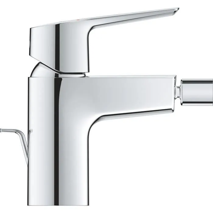 Grohe Mitigeur monocommande pour Bidet, Bec droit en métal chromé gris, 181 mm de hauteur, pour diamètre de perçage 34 mm, Garantie 5 ans