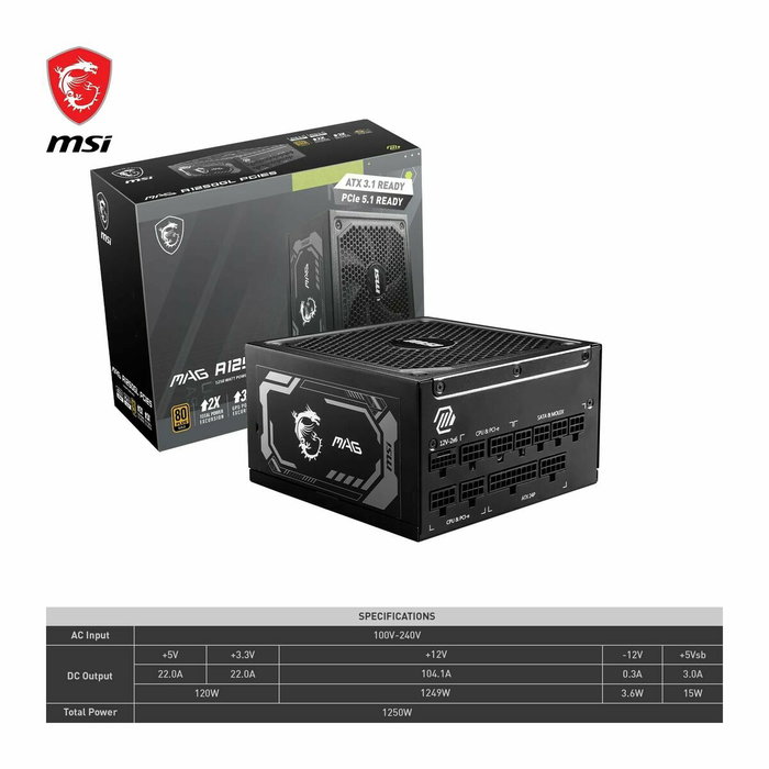 MSI MAG A1250GL PCIE5 1250 W