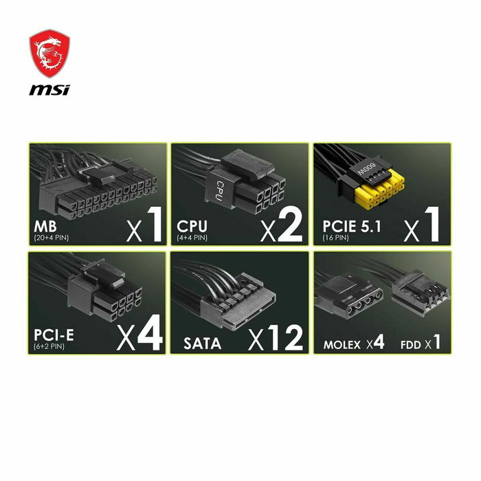 MSI MAG A1250GL PCIE5 1250 W