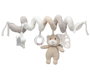 KioKids Peluche Ourson Spiral Beige, Jouet d'éveil avec Hochet, Étoile et Anneau de Dentition, Collection Dolci Amici, 0+ Mois