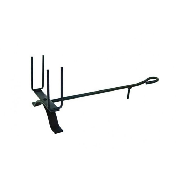 EDM Product Grille-pain de cheminée Noir Métal 36 cm avec Plaque Tournante