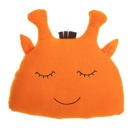 Creaciones Llopis Coussin jirafa peluche orange en polaire 35 x 34 cm