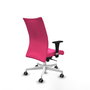 Piqueras Y Crespo Silla Albacete confidente, Similpiel Rose, Base Blanche, Accoudoirs 1D, Roues 65mm