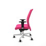 Piqueras Y Crespo Silla Albacete confidente, Similpiel Rose, Base Blanche, Accoudoirs 1D, Roues 65mm