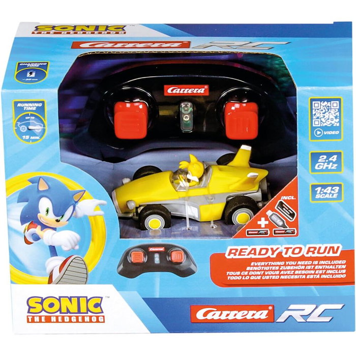 Carrera Sonic the Hedgehog voiture télécommandée RC Tails Racing 1:43