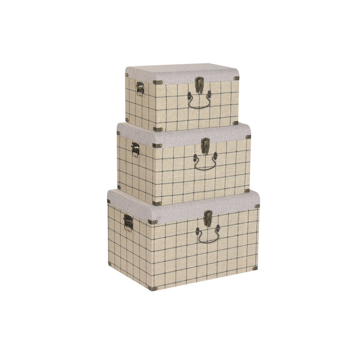 Home ESPRIT Lot de 3 paniers Scandi Noir et Beige