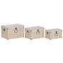 Home ESPRIT Lot de 3 paniers Scandi Noir et Beige