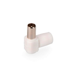 Edm Fiche TV mâle coudée 9,5 mm rétractable blanche