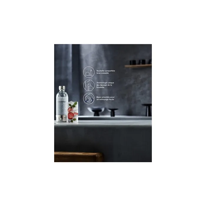 Sodastream - Bouteille en métal réutilisable ENSO 1L - Compatible lave-vaisselle - Boissons pétillantes