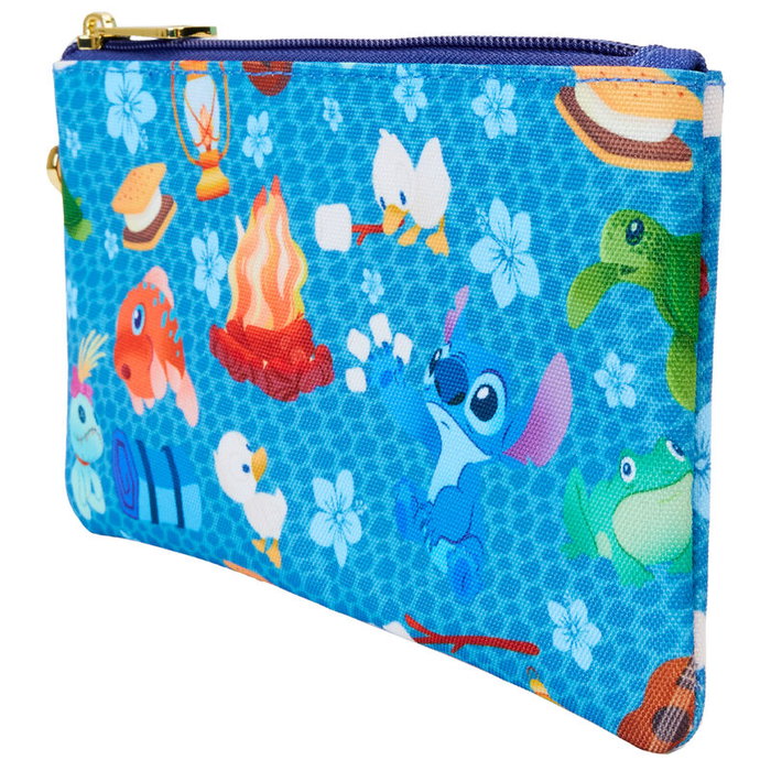 LOUNGEFLY Sac à bandoulière Disney Camping Cuties Stitch en nylon, 20x10.6 cm, fermoirs dorés, poches intérieures, réglable