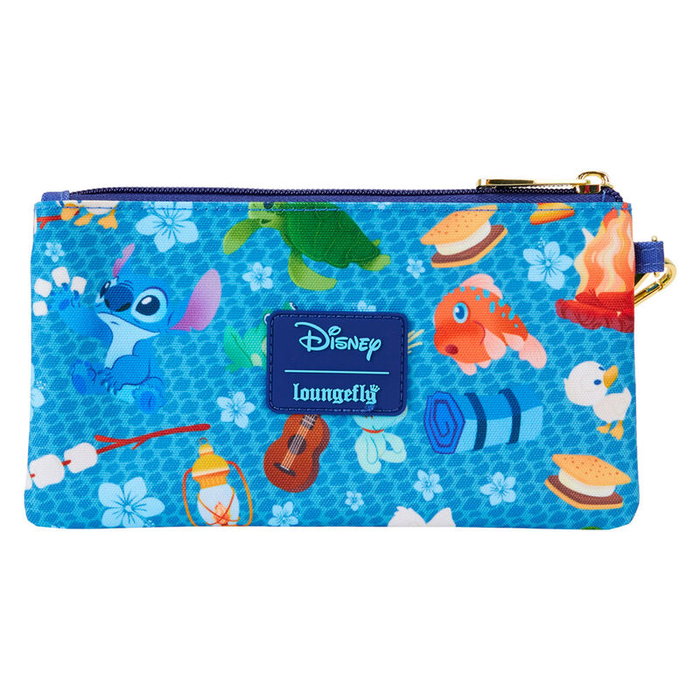 LOUNGEFLY Sac à bandoulière Disney Camping Cuties Stitch en nylon, 20x10.6 cm, fermoirs dorés, poches intérieures, réglable