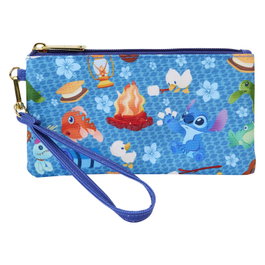 LOUNGEFLY Sac à bandoulière Disney Camping Cuties Stitch en nylon, 20x10.6 cm, fermoirs dorés, poches intérieures, réglable