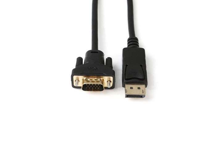 MicroConnect Câble DisplayPort 1.2 vers VGA 0.5m - Câble adaptateur numérique pour PC et moniteur, connecteurs plaqués or, verrou, Full HD 1920x1080p 60Hz