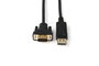 MicroConnect Câble DisplayPort 1.2 vers VGA 0.5m - Câble adaptateur numérique pour PC et moniteur, connecteurs plaqués or, verrou, Full HD 1920x1080p 60Hz