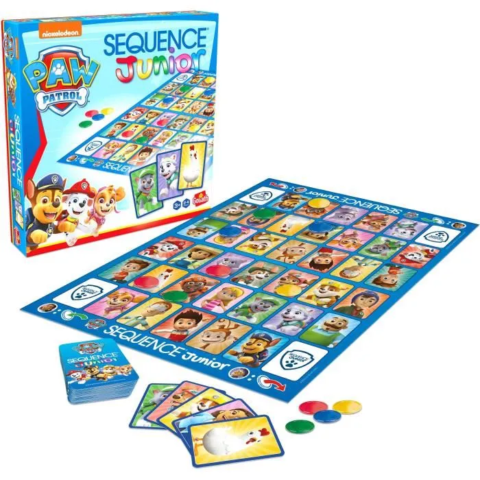 Goliath Jeu de société Sequence Junior Pat'Patrouille - Jeu de plateau familial pour enfants dès 3 ans - 2 à 4 joueurs