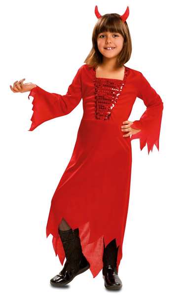Déguisement Démonia Rouge avec Robe et Diadème pour Enfant 5-6 Ans - My Other Me Déguisement Démonia Rouge avec Robe et Diadème pour Enfant 5-6 Ans - My Other Me