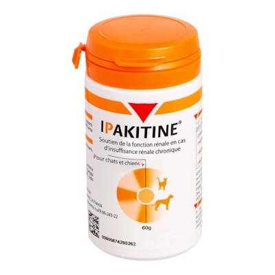 Vetoquinol Ipakitine 60 g - Complément alimentaire pour insuffisance rénale chez le chien et le chat Vetoquinol Ipakitine 60 g - Complément alimentaire pour insuffisance rénale chez le chien et le chat