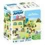 Playmobil Junior 71656 - Ferme avec tracteur et animaux, 3 personnages, jouet éducatif pour enfants dès 18 mois