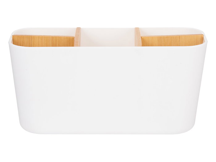 Berilo Organisateur Ovale 5 Compartiments Bambou Blanc 21x10x8 cm (Set de 6)